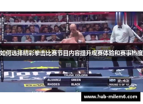 如何选择精彩拳击比赛节目内容提升观赛体验和赛事热度